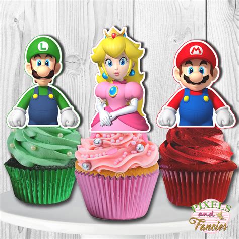 Super Mario Cupcake Toppers Super Mario Brothers Cake Pop Etsy