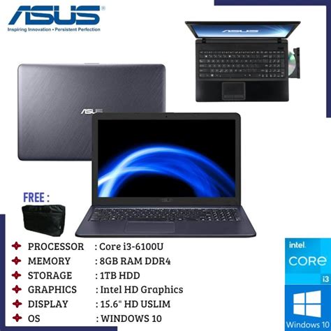 Jual Laptop Asus Vivobook X543u Intel Core I3 6100u8gb Ram1tb Hdd15