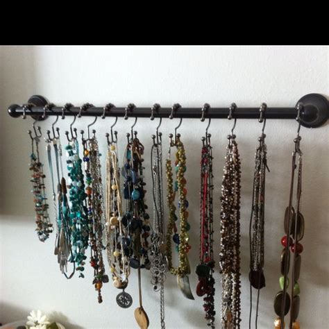 Towel shelf with towel bar in chrome 2787pc. Towel bar and shower hooks(from target) jewelry holder we ...