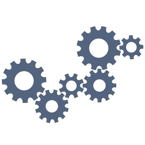 Three Gears Are Connected To Each Other In The Shape Of An Arrow On A