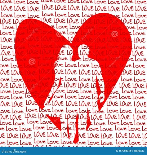 Love Concept With Heart And Lovers Couple Stock Vector Illustration