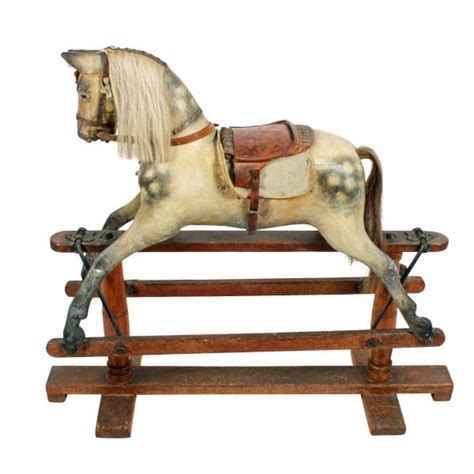Antique Rocking Horse Edwardian Wood Rocking Horse
