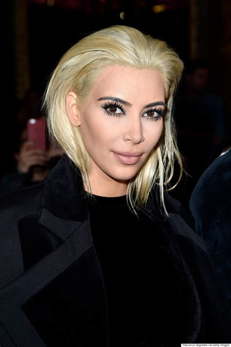 Kim Kardashian Goes Platinum Blond For Paris Fashion Week Huffpost Style