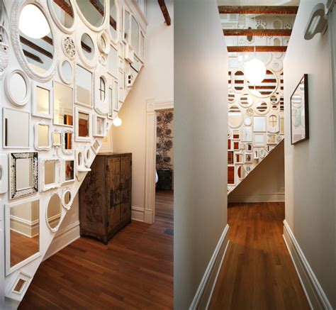 Randomly group mirrors of various shapes and sizes, featuring different frames or borders for a collector's look. Wall Decorating Ideas from Portland/Seattle Home Builder ...