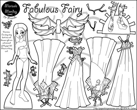 Still, it's been rather fun and it is probably the only time i will ever do this. Fabulous Fairy Paper Doll Coloring Page | Paper dolls ...