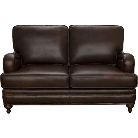 Oliver Traditional Stationary Loveseat With Brass Nail Head Trim In