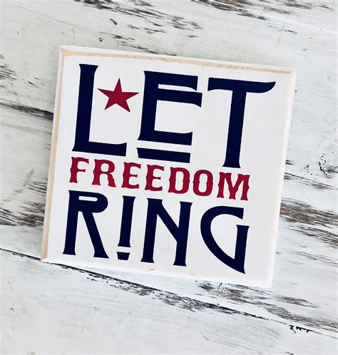 Fourth Of July Decor Let Freedom Ring Wood Sign Holiday Decor Etsy Fourth Of July Decor Let