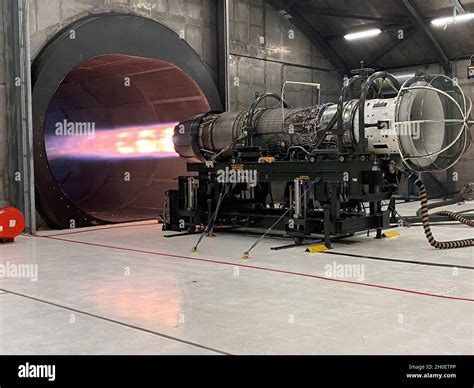 An Uninstalled General Electric F110 129 Jet Engine In Full Afterburner