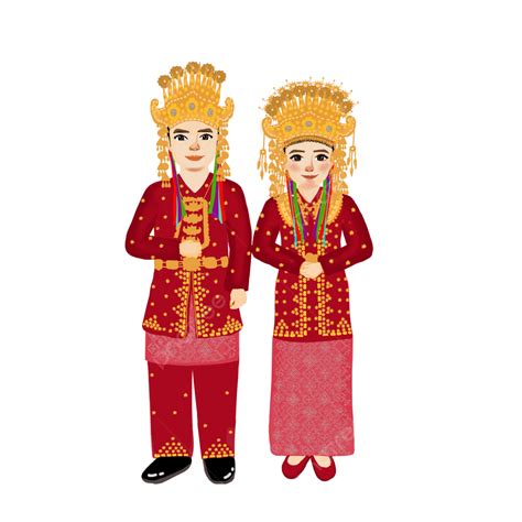 Baju Pengantin Adat Bengkulu Bengkulu Pernikahan Kartun Png