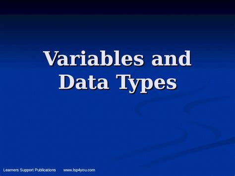Ppt Variables And Data Types Dokumen Tips