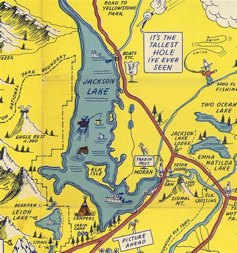 Map Of Jackson Hole Country And Grand Teton National Park Etsy