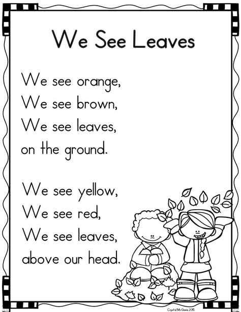 Poetry Shared Reading In Kindergarten Mrs Mcginnis Little Zizzers