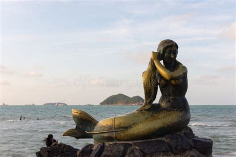 Songkhla Golden Mermaid Stock Image Image Of Sitting 112636911
