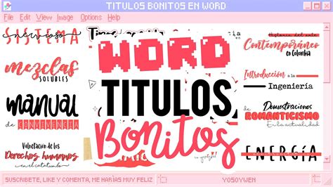 TÍtulos Bonitos En Word 🖥️ ️ Part 1 Apuntes Bonitos Digitales Youtube