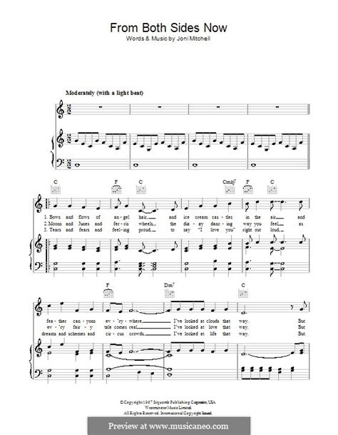 Both Sides Now By J Mitchell Sheet Music On Musicaneo
