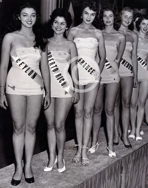 Delegates To The Miss Universe Pageant Of 1955 Posing In Their
