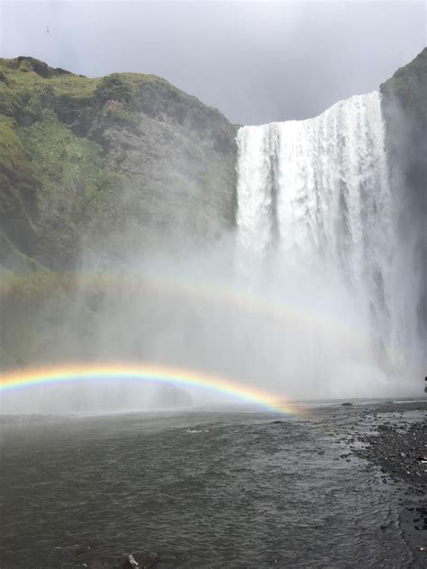 Oc Skógafoss Waterfall In Iceland A Double Rainbow For An Added