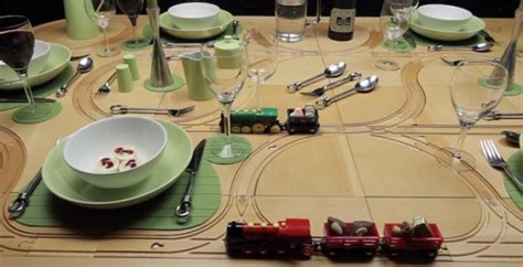 Our train table sets are designed to clear messes off the floor and give little engineers a dedicated spot to survey their villages of trains wherever their travels may take them. Wooden Train Set Dining Table - Interior Design, Design ...
