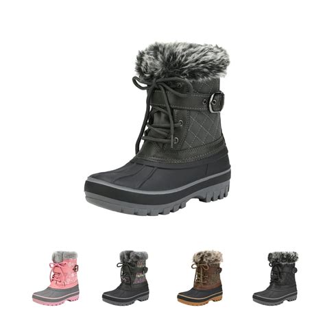 Dream Pairs Dream Pairs Kids Boys And Girls Winter Snow Boots Mid Calf