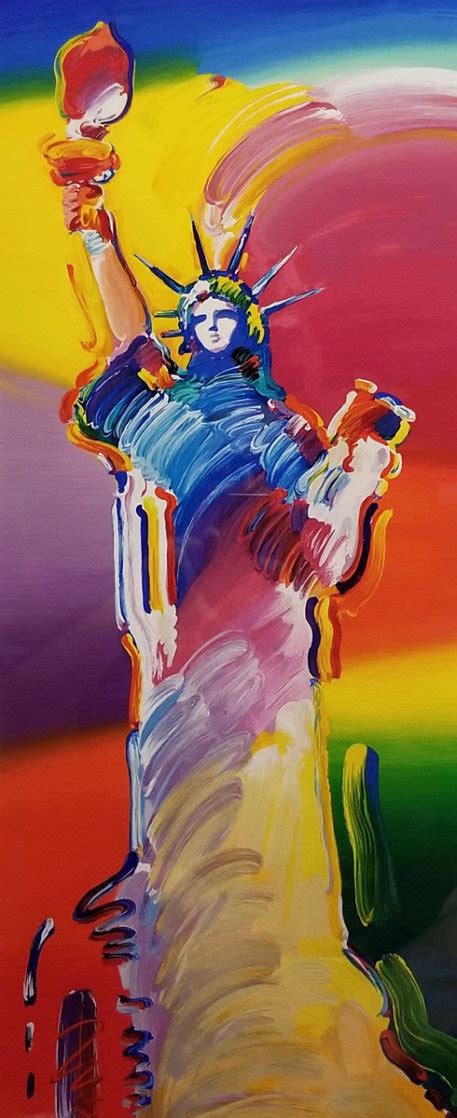 Peter Max Statue Of Liberty Work On Paper Acrylic By Peter Max