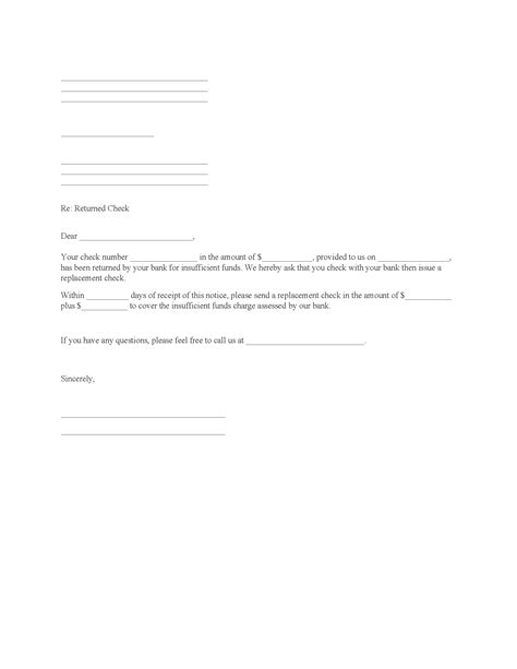 Notice Of Returned Check Free Printable Legal Forms