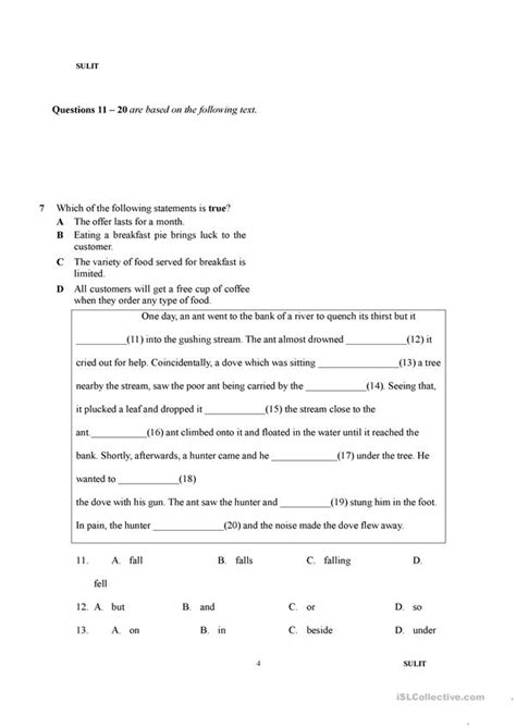 Directed writing  35 marks  you are advised to spend about 45 minutes on this section. form 1 english paper 1 2013 worksheet - Free ESL printable ...
