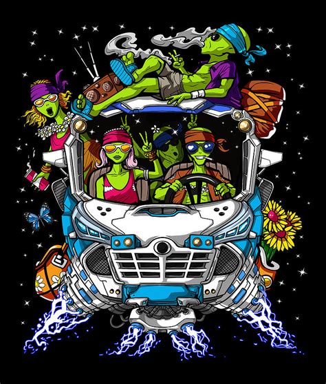hippie aliens road trip digital art by nikolay todorov fine art america
