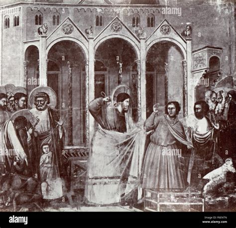 La expulsión de los mercaderes del templo pintado por Giotto Fotografía de stock Alamy