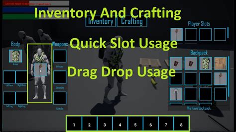 Ue4 Inventory And Crafting Quick Slot Usage Hotbar Youtube