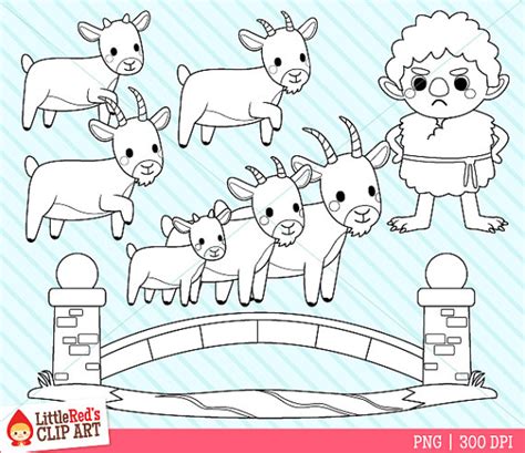 Three Billy Goats Gruff Clip Art And Digital Stamps For Three Billy