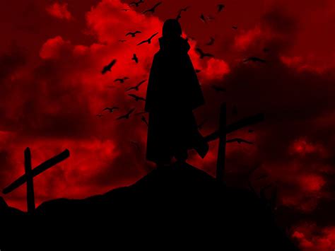 Wallpaper Sunset Red Sky Silhouette Raven Naruto Shippuuden