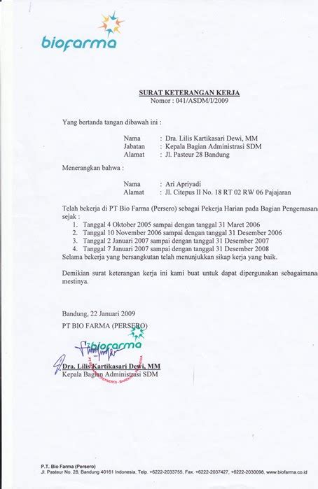 Rumahku terhitung sejak tanggal 03 mei 2015 hingga saat ini dengan. Indahnya berbagi...: surat pengalaman kerja