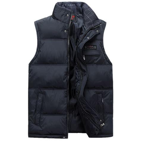 2017 Men S Sleeveless Vest Jackets Winter Casual Coats Male Plus Size