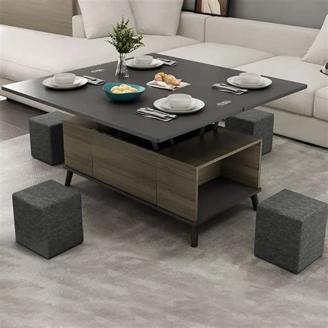 5 Pieces Lift Top Coffee Table Set With Storage Convertible Dining