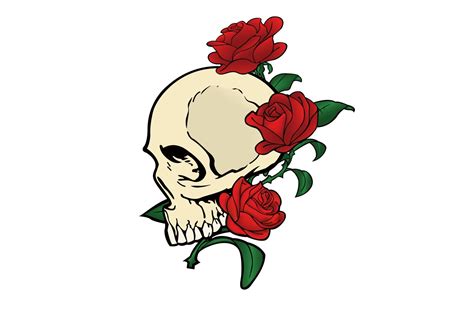 Skull And Roses Vector