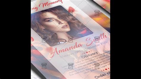 Obituary Program Flyer Psd Template Youtube