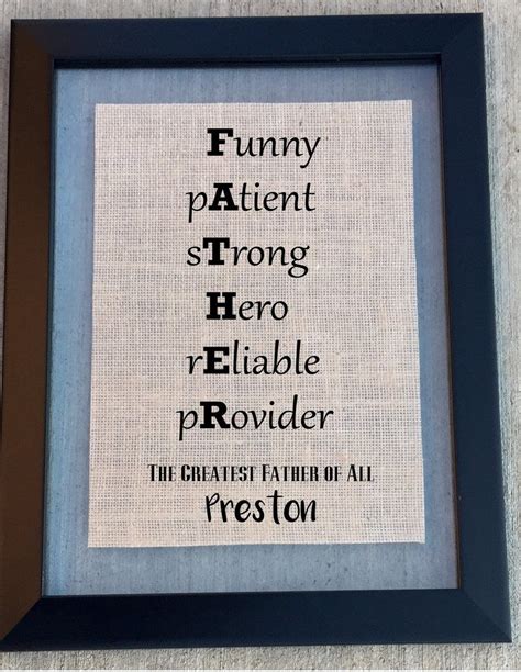 Are you looking for a homemade gift idea for dad that the kids can make for him? Burlap FATHER Sign | Christmas gifts for parents, Dad ...