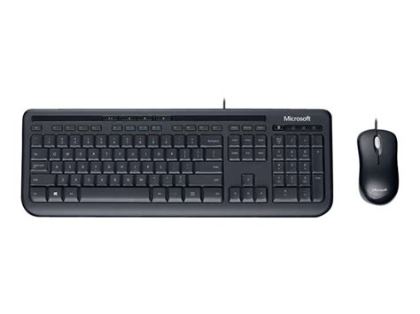 Microsoft Wired Desktop 600 Keyboard And Mouse Set Uk Black