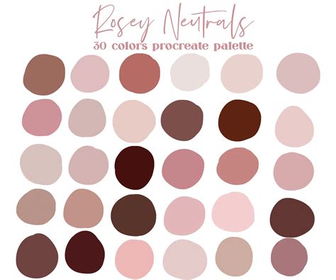 Rosey Neutrals Procreate Color Palette Ipad Procreate Swatches