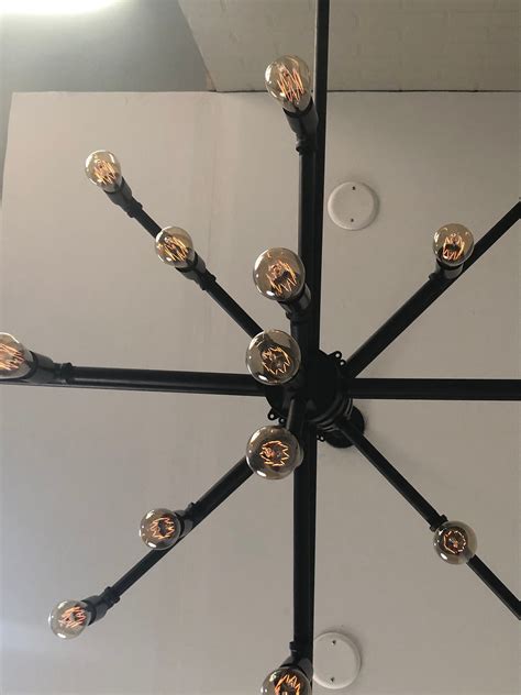 Xlarge 68 Wide Black Iron Pipe 19 Light Chandelier W Etsy