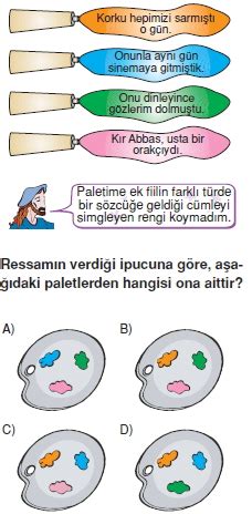7. Sınıf Online Çözümlü Test Türkçe ( Ek Fiiller Çözümlü Test