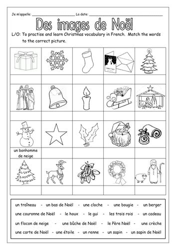 French Christmas Des Images De Noël Worksheets By Labellaroma