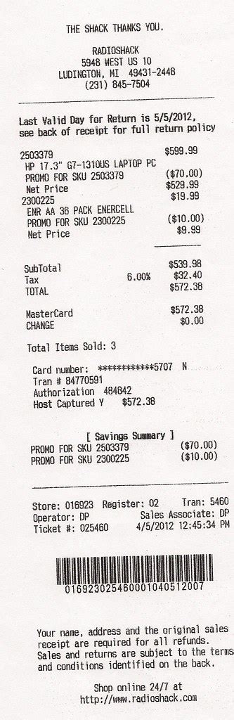 Notebook Receipt 452012 Doug Caldwell Flickr