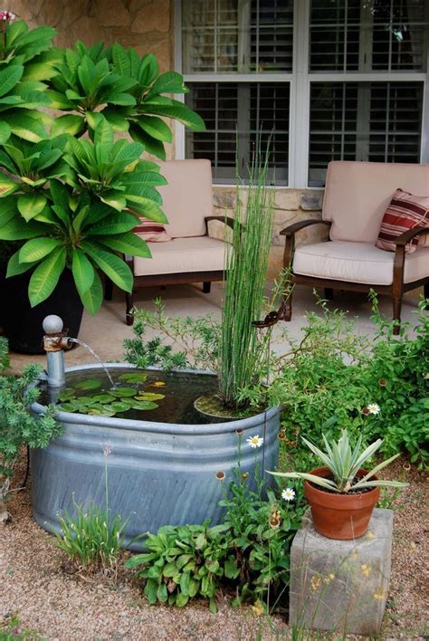 Galvanized Water Garden Galvanized Stock Tank Water Feature Backyard