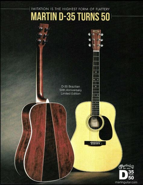 Martin D 35 Brazilian 50th Anniversary Limited Edition Acoustic Guitar Ad Print Ebay Martin