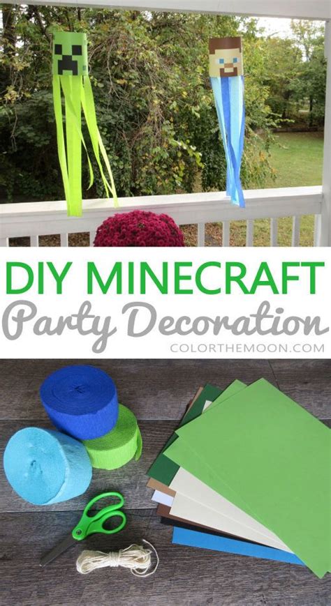 How To Make Minecraft Party Decoration Windsocks In 2021 Minecraft
