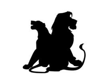 Simba And Nala From Lion King Silhouette Vinyl Decal Black Etsy