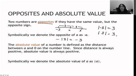 Opposites And Absolute Value R Youtube