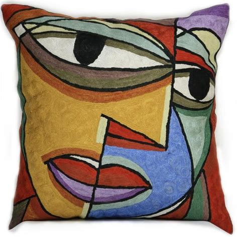 Dual Face Picasso Contemporary Art Throw Pillow Abstract Etsy Throw