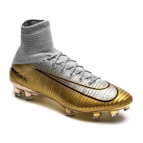 Nike Mercurial Superfly V Cr7 Fg Quinto Triunfo Gullgråsølv Limited